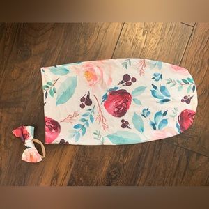Floral Baby Swaddle Sack and Bow